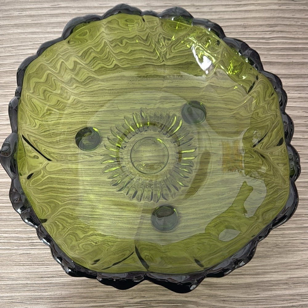 Vintage Indiana green footed bowl​ - Picture 4 of 5